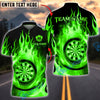 BlueJose Darts Flame Vortex Dartboard Multicolor Options Personalized Name Shirt (6 Colors)