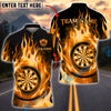 BlueJose Darts Flame Vortex Dartboard Multicolor Options Personalized Name Shirt (6 Colors)