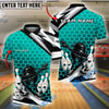 BlueJose Bowling And Pins Dabbing Ball Hex Style Customized Name, Team Name 3D Shirt (4 Colors)