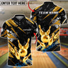 BlueJose Bowling And Pins King Crown Gold Black Grunge Customized Name, Team Name 3D Shirt (6 Colors)