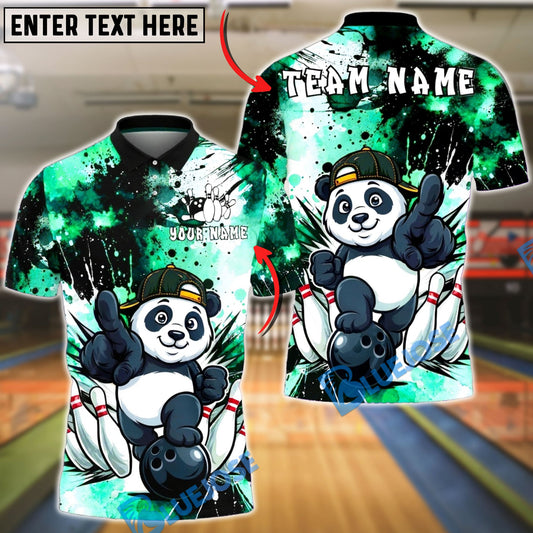 BlueJose Bowling & Pins Panda Street Style Cartoon Customized Name, Team Name 3D Shirt (4 Colors)