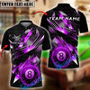 BlueJose Billiards 8 Ball Crack Glass Lightning Fire Personalized Name Shirt (4 Colors)