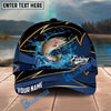 BlueJose Fishing Water Splash Navy Gold Pattern Personalized Name Classic 3D Cap Personalized Cap (13 Breeds)