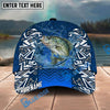 BlueJose Fishing Tribal Blue Personalized Name Classic 3D Cap Personalized Cap (13 Breeds)