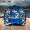 BlueJose Fishing Tribal Blue Personalized Name Classic 3D Cap Personalized Cap (13 Breeds)