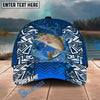 BlueJose Fishing Tribal Blue Personalized Name Classic 3D Cap Personalized Cap (13 Breeds)