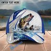 BlueJose Fishing White Scale Pattern Personalized Name Classic 3D Cap Personalized Cap (13 Breeds)