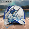 BlueJose Fishing White Scale Pattern Personalized Name Classic 3D Cap Personalized Cap (13 Breeds)