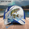 BlueJose Fishing White Scale Pattern Personalized Name Classic 3D Cap Personalized Cap (13 Breeds)