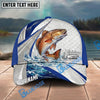 BlueJose Fishing White Scale Pattern Personalized Name Classic 3D Cap Personalized Cap (13 Breeds)