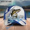 BlueJose Fishing White Scale Pattern Personalized Name Classic 3D Cap Personalized Cap (13 Breeds)