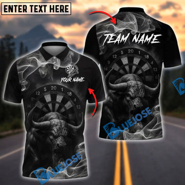 BlueJose Darts Bullseye Smoke Personalized Name, Team Name Shirt