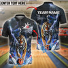 BlueJose Bowling And Pins Thunder Tiger Strike Style Customized Name, Team Name 3D Shirt (4 Colors)