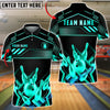 BlueJose Bowling And Pins Crown Gold Luxury Geometric Sport Style Customized Name, Team Name 3D Shirt (6 Colors)