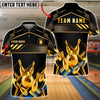 BlueJose Bowling And Pins Crown Gold Luxury Geometric Sport Style Customized Name, Team Name 3D Shirt (6 Colors)
