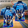 BlueJose Bowling And Pins Bear Hip Hop Retro Neon Style Customized Name, Team Name 3D Shirt (4 Colors)
