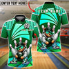 BlueJose Bowling And Pins Bear Hip Hop Retro Neon Style Customized Name, Team Name 3D Shirt (4 Colors)