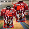 BlueJose Bowling And Pins Bear Hip Hop Retro Neon Style Customized Name, Team Name 3D Shirt (4 Colors)
