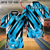 BlueJose Bowling And Pins Crown Gold Abstract Stripe Style Customized Name, Team Name 3D Shirt (6 Colors)