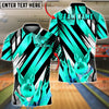 BlueJose Bowling And Pins Crown Gold Abstract Stripe Style Customized Name, Team Name 3D Shirt (6 Colors)