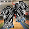 BlueJose Bowling And Pins Crown Gold Abstract Stripe Style Customized Name, Team Name 3D Shirt (6 Colors)