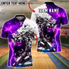 BlueJose Bowling And Pins Lion Lightning Fierce Style Customized Name, Team Name 3D Shirt (4 Colors)