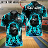 BlueJose Bowling And Pins Funny Ball Fire Streetwear Cartoon Style Customized Name, Team Name 3D Shirt (4 Colors)