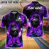 BlueJose Bowling And Pins Funny Ball Fire Streetwear Cartoon Style Customized Name, Team Name 3D Shirt (4 Colors)