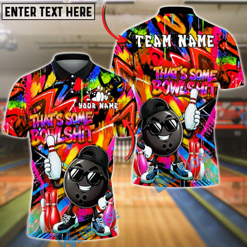 BlueJose Bowling And Pins Ball Graffiti Streetwear Funny Bowlshit Quote  Customized Name, Team Name 3D Shirt (4 Colors)
