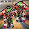 BlueJose Bowling And Pins Star Mark Never Give Up Retro Graffiti Style Customized Name, Team Name 3D Shirt (4 Colors)