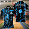 BlueJose Bowling And Pins Eagle Tribal Gold Black Customized Name, Team Name 3D Shirt (6 Colors)