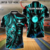 BlueJose Bowling And Pins Eagle Tribal Gold Black Customized Name, Team Name 3D Shirt (6 Colors)