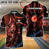 BlueJose Bowling And Pins Eagle Tribal Gold Black Customized Name, Team Name 3D Shirt (6 Colors)