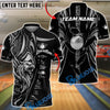 BlueJose Bowling And Pins Eagle Tribal Gold Black Customized Name, Team Name 3D Shirt (6 Colors)
