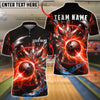BlueJose Bowling Neon Cyber Energy Ball and Pins Customized Name, Team Name 3D Shirt (6 Colors)