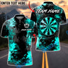 BlueJose Darts Grunge Dartboard Abstract Texture Multicolor Options Personalized Name Shirt (4 Colors)
