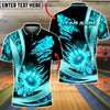 BlueJose Bowling And Pins Flaming Fireball Claw Strike Customized Name, Team Name 3D Shirt (4 Colors)