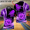 BlueJose Bowling And Pins Flaming Fireball Claw Strike Customized Name, Team Name 3D Shirt (4 Colors)