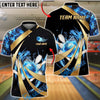 BlueJose Bowling And Pins Fiery Swirl Blast Customized Name, Team Name 3D Shirt (4 Colors)