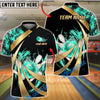 BlueJose Bowling And Pins Fiery Swirl Blast Customized Name, Team Name 3D Shirt (4 Colors)