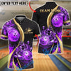 BlueJose Bowling And Pins Fire Magma Water Strike Customized Name, Team Name 3D Shirt (4 Colors)