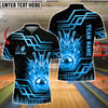 BlueJose Bowling And Pins Luxury Golden Strike Customized Name, Team Name 3D Shirt (6 Colors)