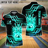 BlueJose Bowling And Pins Luxury Golden Strike Customized Name, Team Name 3D Shirt (6 Colors)
