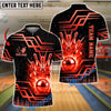 BlueJose Bowling And Pins Luxury Golden Strike Customized Name, Team Name 3D Shirt (6 Colors)