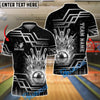 BlueJose Bowling And Pins Luxury Golden Strike Customized Name, Team Name 3D Shirt (6 Colors)