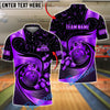 BlueJose Bowling And Pins Golden Retro Spinning Wave Customized Name, Team Name 3D Shirt (6 Colors)