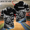 BlueJose Bowling And Pins Golden Retro Spinning Wave Customized Name, Team Name 3D Shirt (6 Colors)
