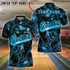 BlueJose Bowling And Pins Pro Black Gold Splatter Customized Name, Team Name 3D Shirt (6 Colors)