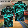 BlueJose Bowling And Pins Pro Black Gold Splatter Customized Name, Team Name 3D Shirt (6 Colors)
