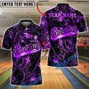 BlueJose Bowling And Pins Pro Black Gold Splatter Customized Name, Team Name 3D Shirt (6 Colors)